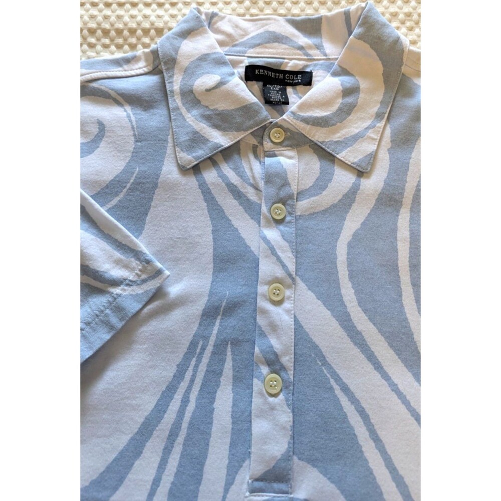 Vintage Kenneth Cole Short Sleeve Shirt Mens Cotton Blue NWT See Sizing in Note - Picture 12 of 12